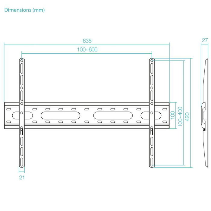Tooq LP1082F-B Soporte Fijo de Pared para TV 37-80 pulgadas